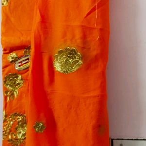 NEW ORANGE🍊🧡🧡 KURTA PANT WORK DUPPATA MATERIALS