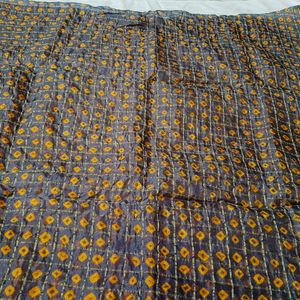 Women Bandhani Art Silk Zari Checks Suit Fabric