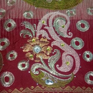 Dimond Work Handloom Fabric Patta Saree