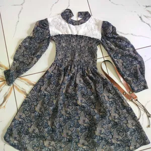 White And Blue Girl Frock