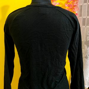 Black Shirt Round Neck Full Sleeves