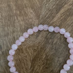 Natural Rose Quartz Round Crystal Bracelet