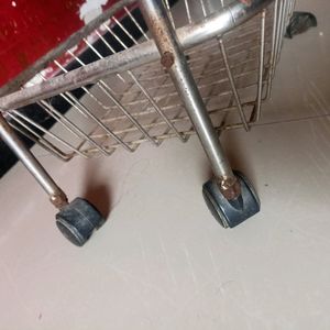 Stainless Steel 3 Shelf Basket With Wheels