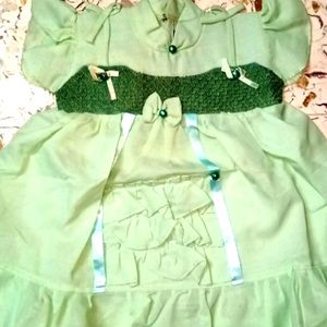 Brand New Green Colour Girls Kids Frock