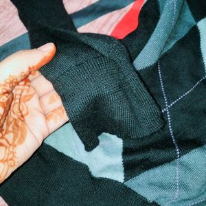 Korean Argyle Pattern Oversized Sweater