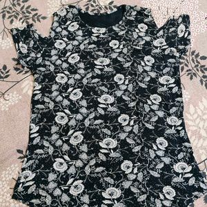 Black Cut Shoudler Top