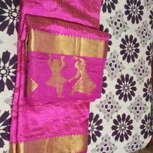 Pink Saree With Blouse