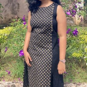 Black Printer Kurti