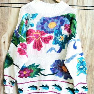 Offwhite Colorful Baggi Sweater Size-46