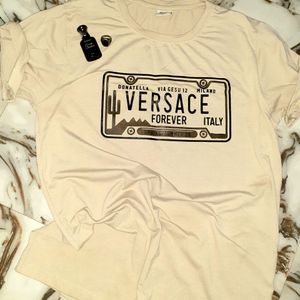 Versace on front print with leather touch