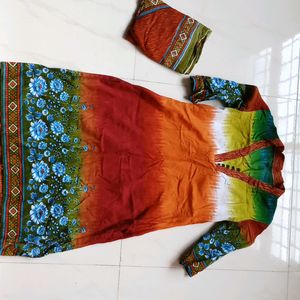 Stitched Kurta Top With Dupatta