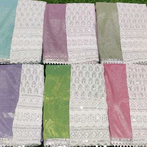 Combo Of 6 Different Colors Jimmychoo Sarees