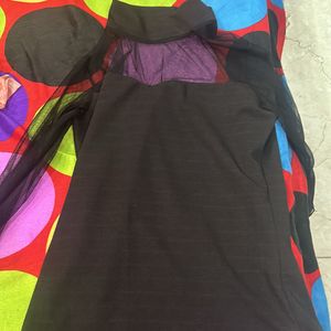 Selling a Party Wear Black Net Top