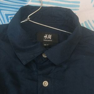 Navy Blue H&M Cotton Shirt