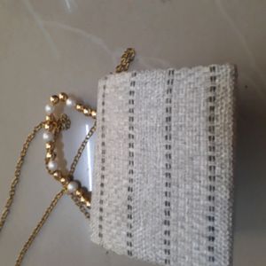 New Small White And Black Sling Bag