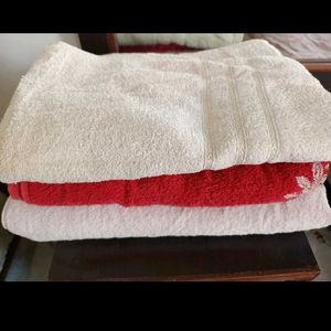 Combo of 3 Unisex Big Bath Towels for Men & Women