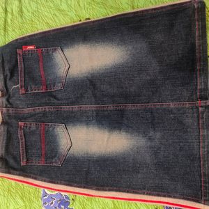 Denim Mid Length Skirt