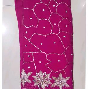 Heavy work party wear saree for women with blouse.