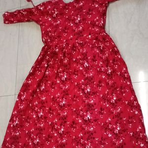 Red Floral Printed Kurti