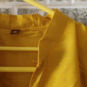 Yellow Plain Kurti.Size : XL