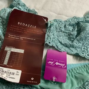 Very Beautiful Bedazzled Net Bra Panty Set