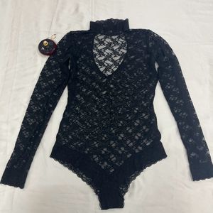 Designer Net black bodysuit