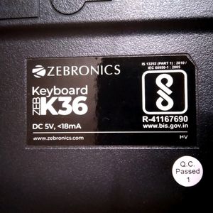 Zebronics K36 Keyboard (NEW)