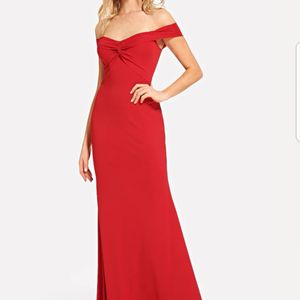 Red Fishtail Maxi Stretchable Dress