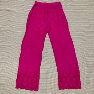 Pink Chikankari Palazzo Pant