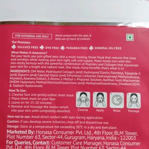 1% Collagen + Peptides Sheet Mask