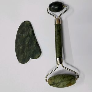 Jade Face Roller With Gua Sha Stone