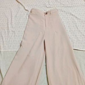 Beige Wide Leg Pants Korean Style