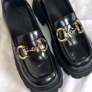 Chain Detailed Black Chunky Loafers ✨🖤