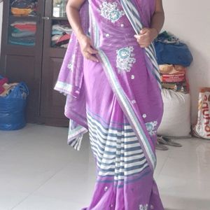 Purple Lehariya Saree