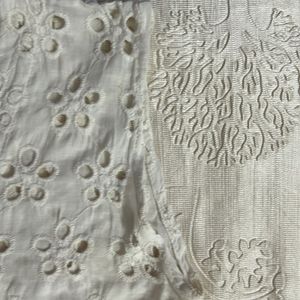 White Embroidered Sleeveless Kurta