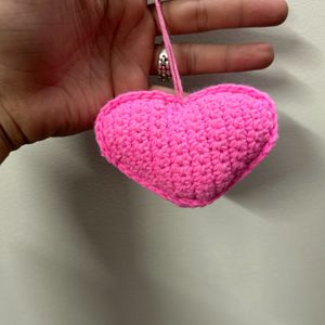 Amigurumi Crochet Heart Keychain