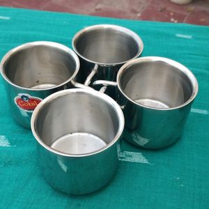 Double Wall Steel Cups 4nos