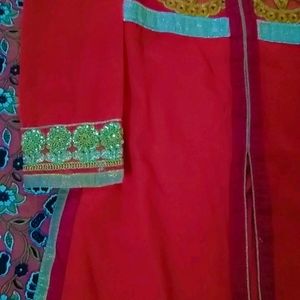 Long Red Pakistani Suit