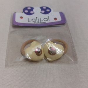 Earring Plus Heart Shape Rubber Band Teddy Rubbe