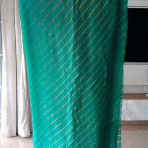 Green Saree With Blouse Piece