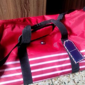 Tommy Hilfiger Red Duffle Gym Bag