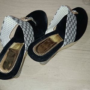 Wedges Heels Black And White