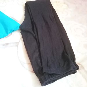 Black & Sky Blue Colour Leggings Set Of 2