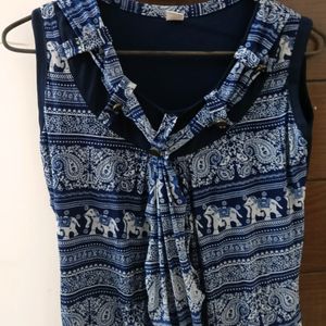 Women Sleeveless Traditional Print Top