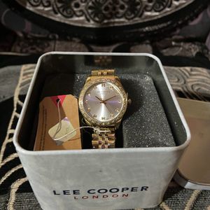 Lee Cooper Golden Diamond Studded Watch