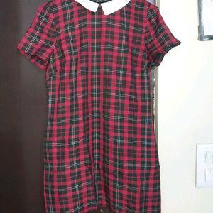 Red Plaid Mini Dress