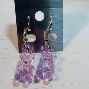 Acrylic Teddy Bear Earrings