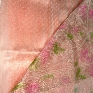 New Rubber Print Pink saree