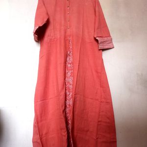 Rangmanch Coral A Line Khadi Cotton Kurta