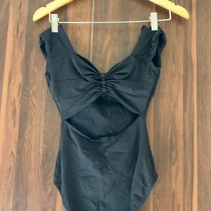 Black Body Suit With Style Back